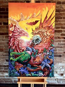 "Respawn" original painting by Ben Lawrence.